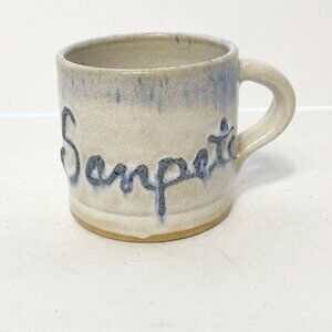 Handmade Ceramic "Sanpete" Mug 12 Oz Stoneware Rustic Look Blue Textured Finish